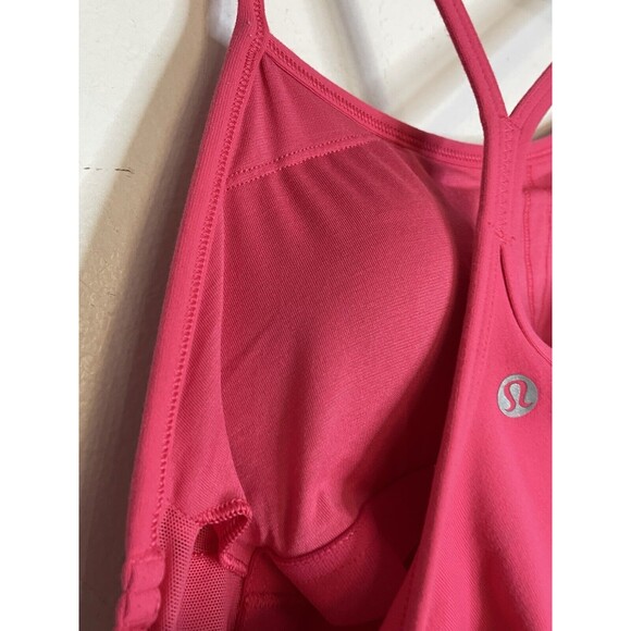 Lululemon Womens 8 Tank Top Criss-Cross Back Shelf Bra Hot Pink - Picture 5 of 6